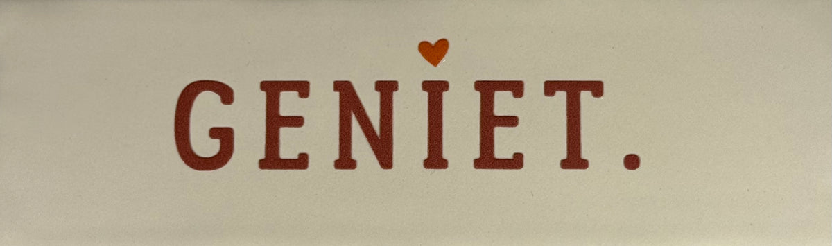 Quote tegeltje DO 'geniet' creme/taupe(oranje)
