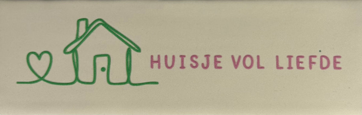 Quote tegeltje DO 'huisje vol liefde' creme/mint(warmroze)