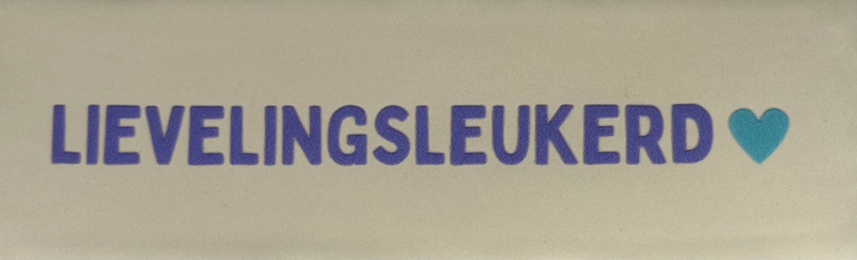 Quote tegeltje DO 'lievelingsleukerd' creme/lila(warmblauw)
