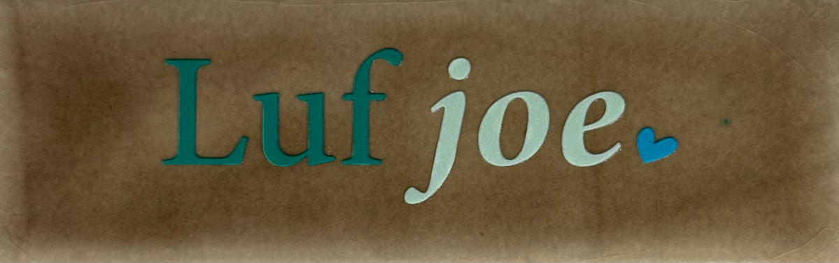 Quote tegeltje DO 'luf joe' taupe/combi 10