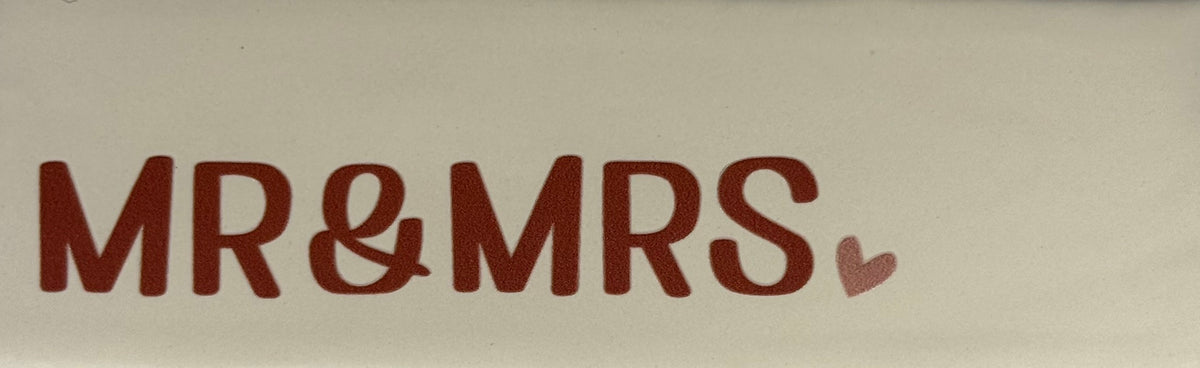Quote tegeltje DO 'mr & mrs' creme/taupe(nuderoze)