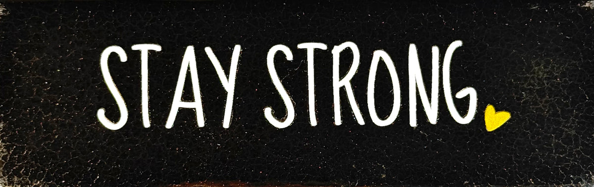 Quote tegeltje DO 'stay strong' goud/creme(goud)