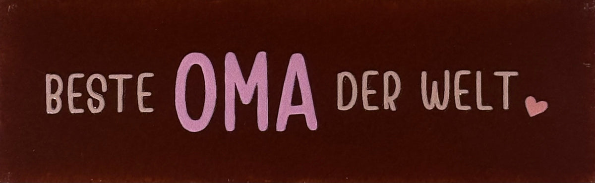 Quote tegeltje DO 'beste oma der welt' kastanje/nude roze (warmroze-zalm)