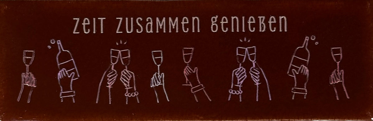 Quote tegeltje DO 'zeit zusammen genießen' kastanje/nude roze(combi 6)