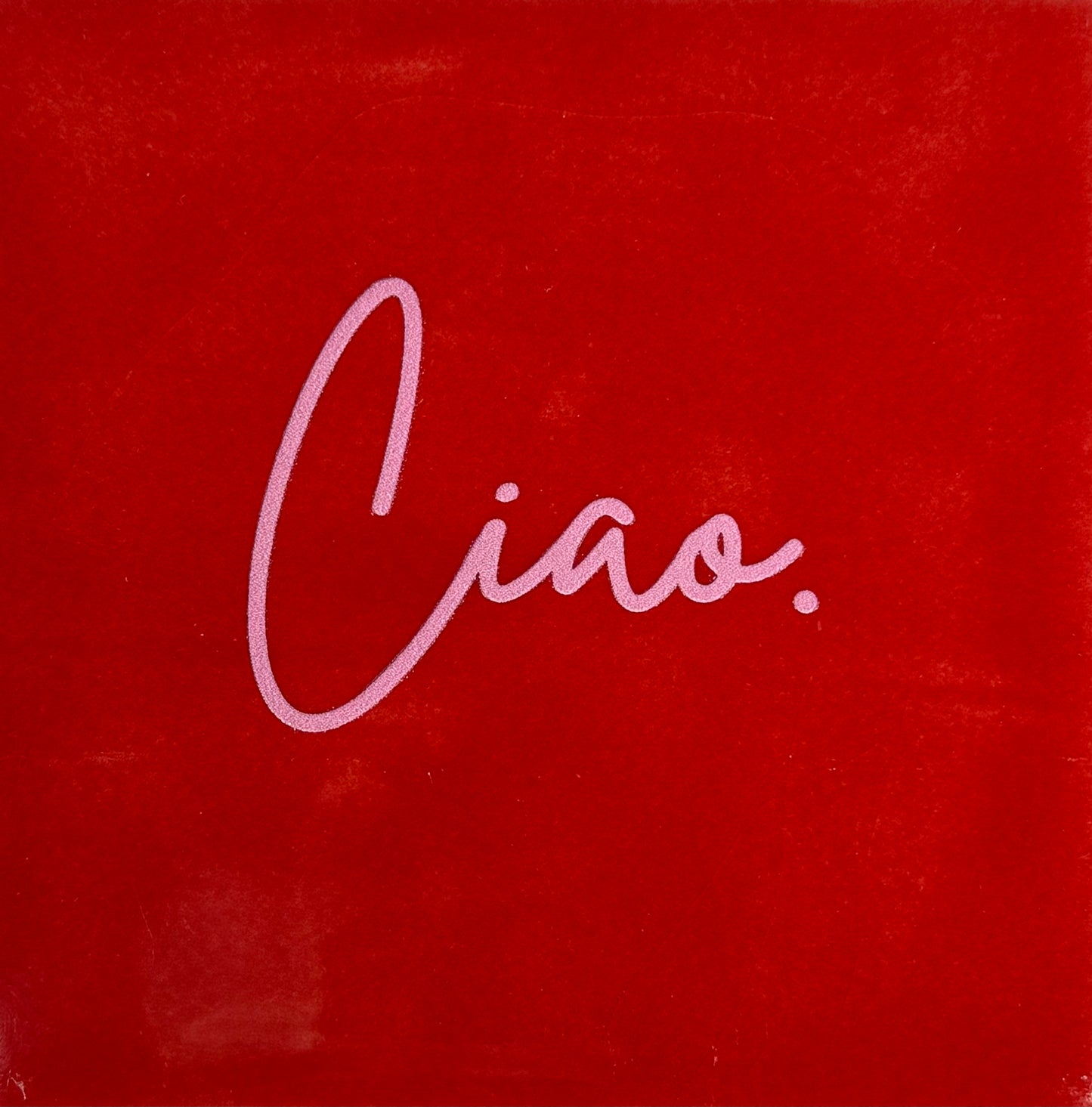 Quote tegeltje 'ciao' rood/warmroze