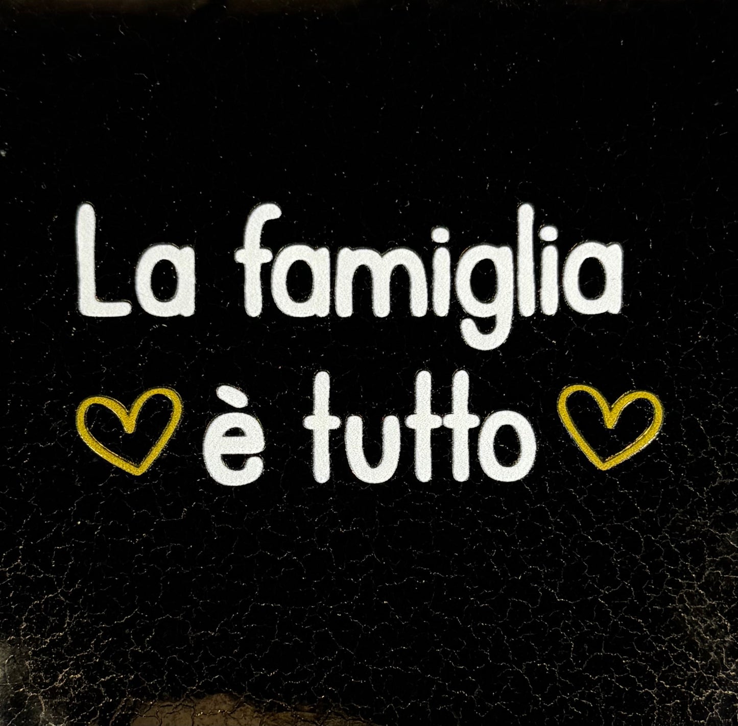 Quote tegeltje 'la famiglia è tutto' goud/creme (goud)