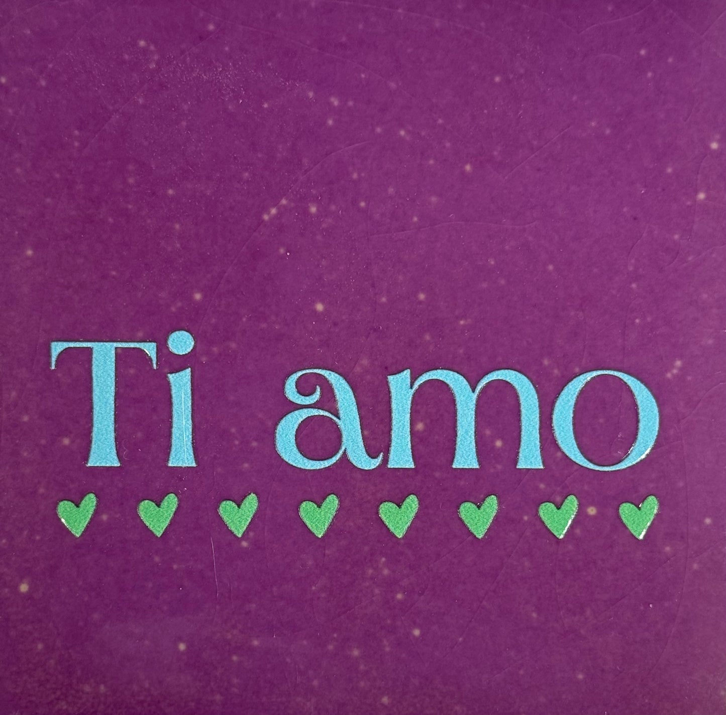 Quote tegeltje 'ti amo' lila/warmblauw (mint)
