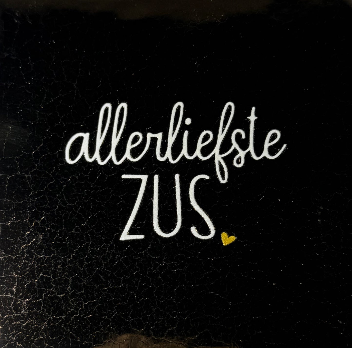 Quote tegeltje 'allerliefste zus' goud/creme (goud)
