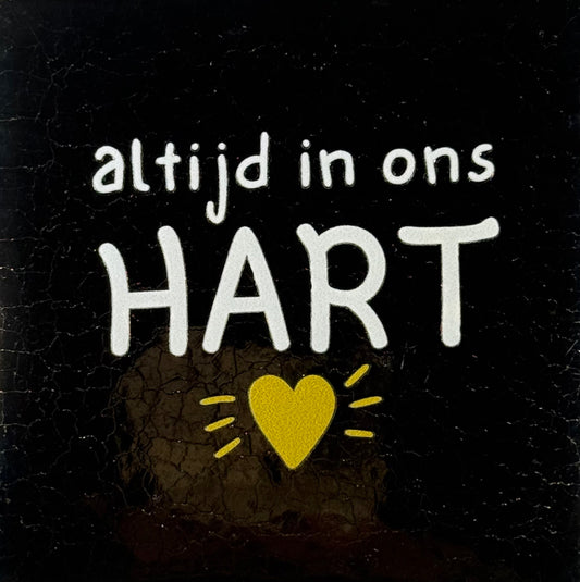 Quote tegeltje 'altijd in ons hart' goud/creme(goud)