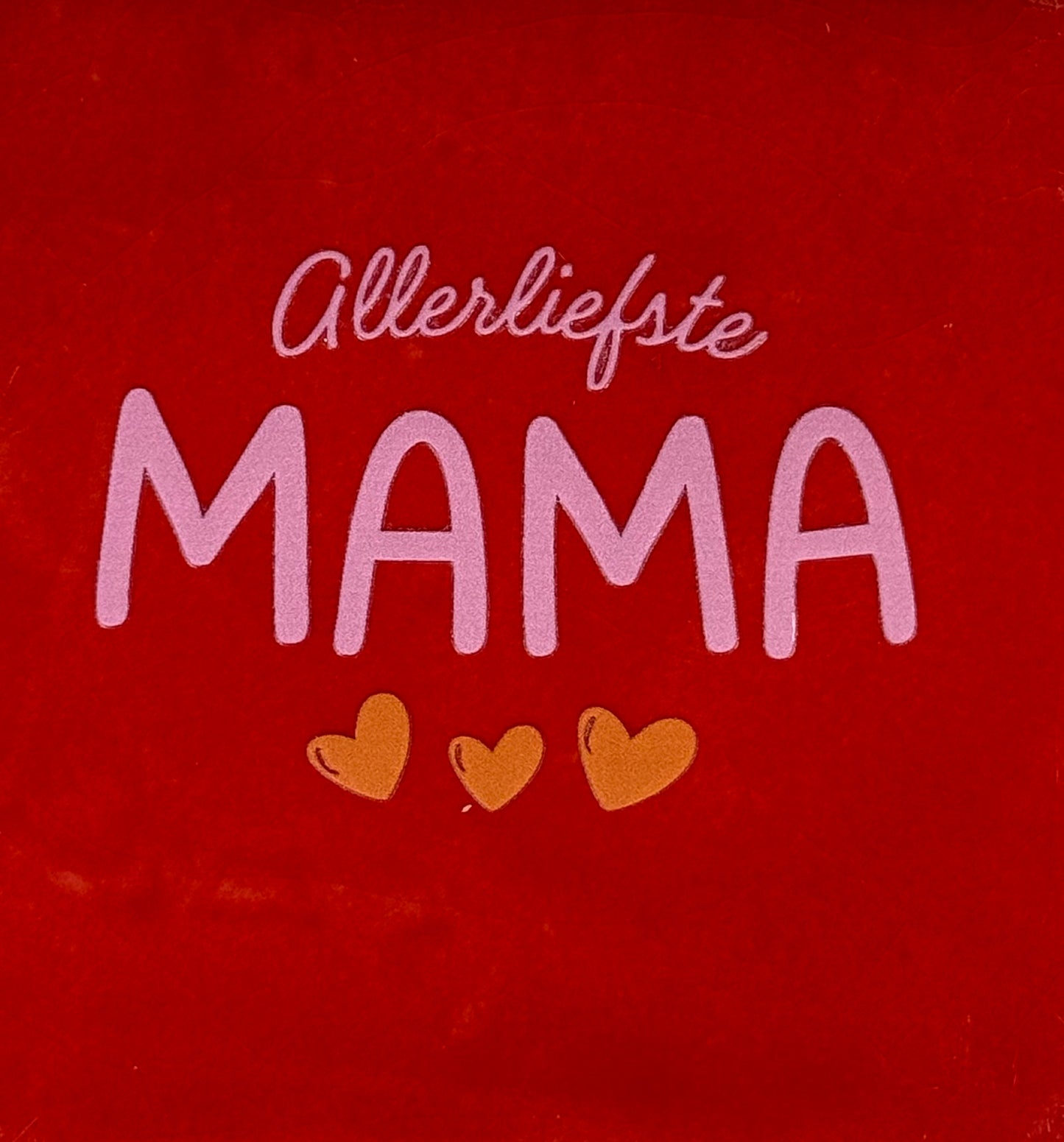 Quote tegeltje 'allerliefste mama' rood/warmroze(oranje)