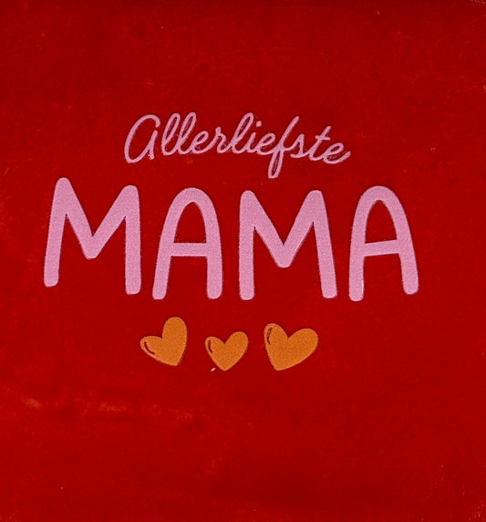 Quote tegeltje 'allerliefste mama' rood/warmroze(oranje)