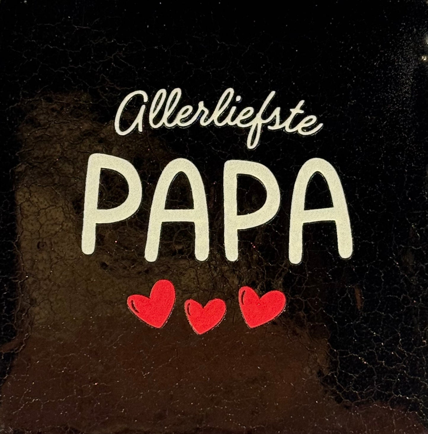 Quote tegeltje 'allerliefste papa' goud/beige(rood)