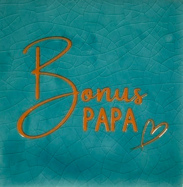 Quote tegeltje 'bonuspapa' groen/oranje