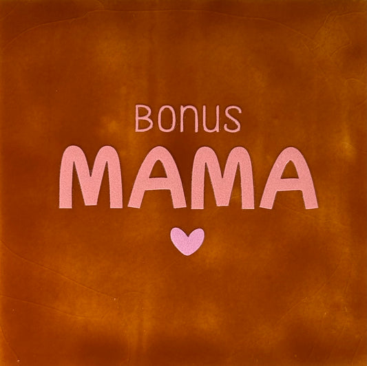 Quote tegeltje 'bonusmama' terra/zalm(warmroze)