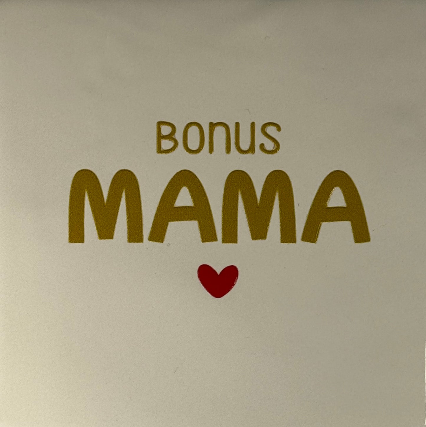 Quote tegeltje 'bonusmama' creme/goud(rood)