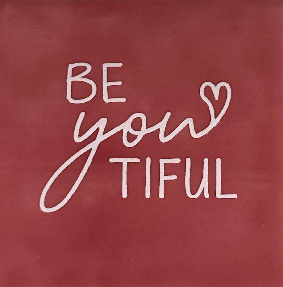 Quote tegeltje 'beYOUtiful' roze/zachtroze
