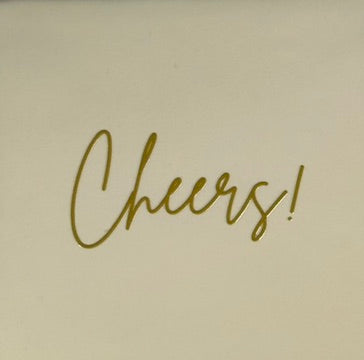 Quote tegeltje 'cheers' creme/goud