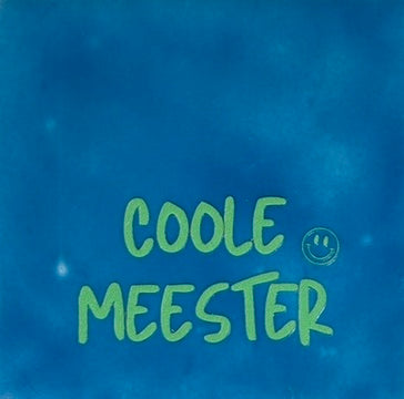 Quote tegeltje 'coole meester' lichtblauw/mint