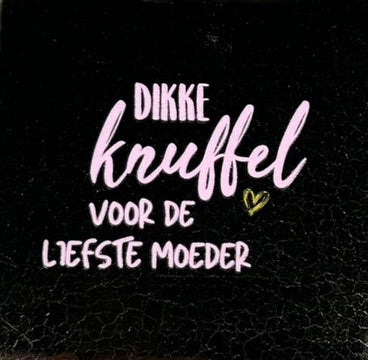 Quote tegeltje 'dikke knuffel voor de liefste moeder' goud/warmroze