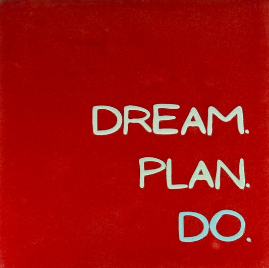 Quote tegeltje 'dream plan do' rood/combi 3