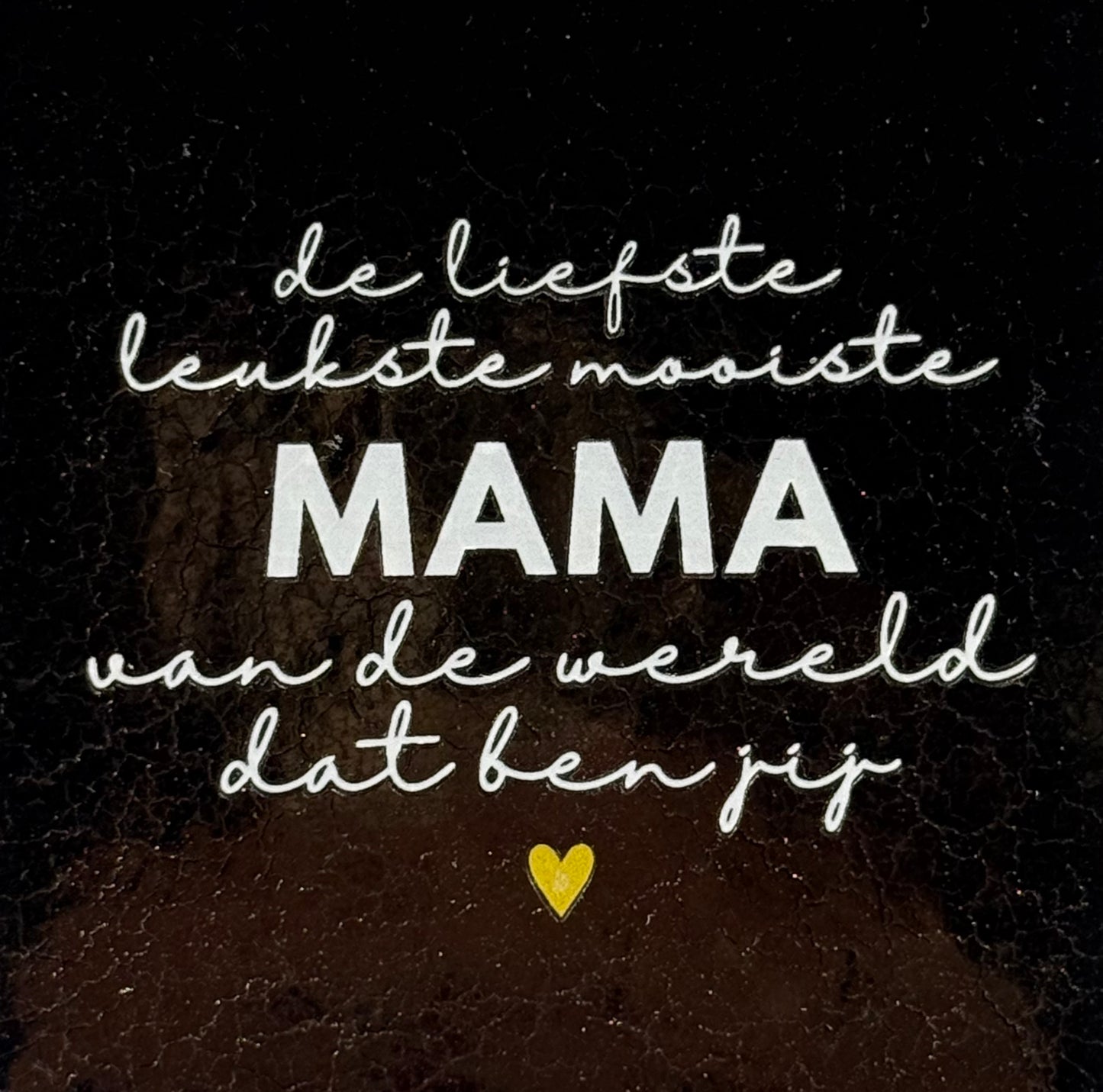 Quote tegeltje 'de liefste leukste mooiste mama...(nieuw)' goud/creme (goud)