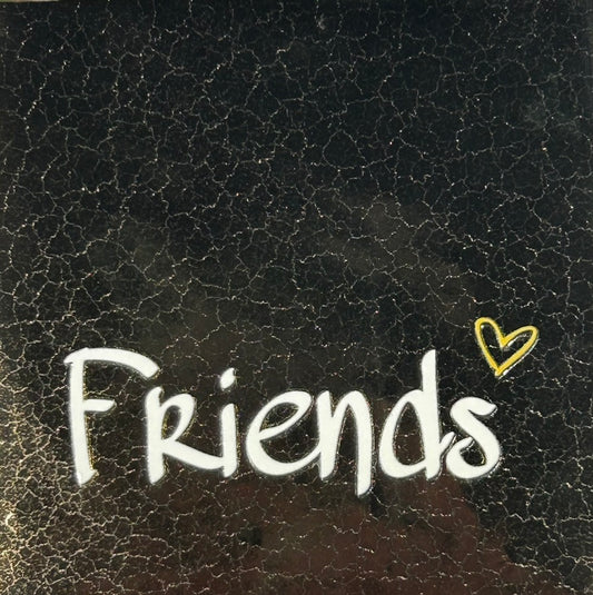 Quote tegeltje 'friends' goud/creme