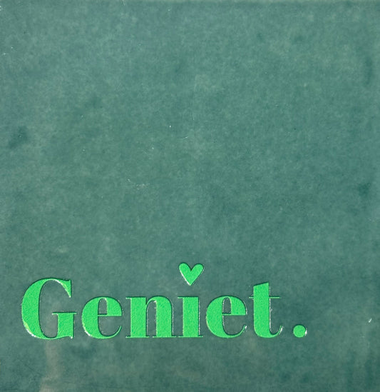 Quote tegeltje 'geniet' zeegroen/appelgroen