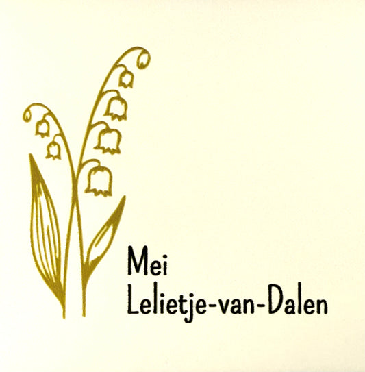 Quote tegeltje 'geboortetegel mei' creme/goud (zwart)