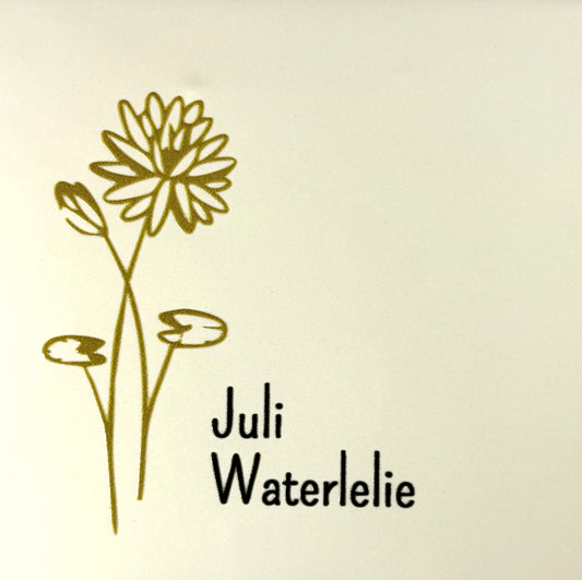 Quote tegeltje 'geboortetegel juli' creme/goud (zwart)