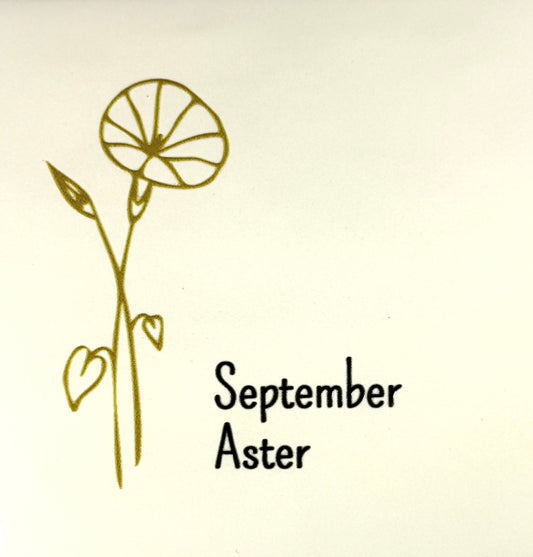 Quote tegeltje 'geboortetegel september' creme/goud (zwart)