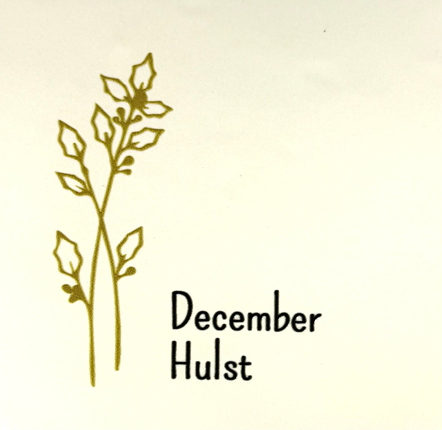 Quote tegeltje 'geboortetegel december' creme/goud (zwart)