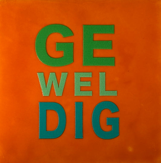 Quote tegeltje 'geweldig' oranje/knalgroen(mint-aqua)