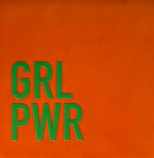 Quote tegeltje 'GRL PWR' oranje/knalgroen