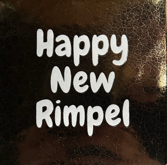 Quote tegeltje 'happy new rimpel' goud/creme