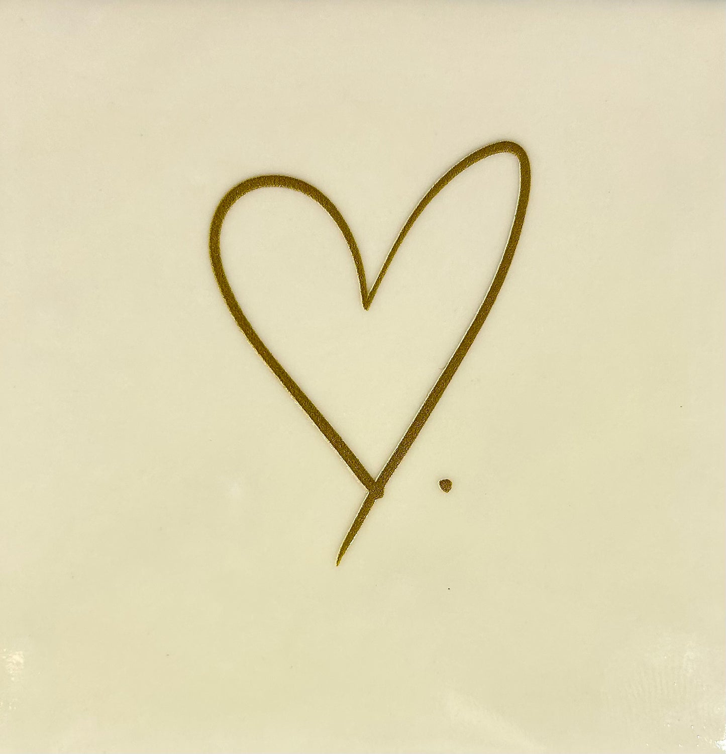 Quote tegeltje 'Hartje' creme/goud
