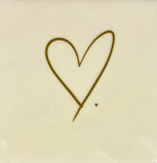 Quote tegeltje 'Hartje' creme/goud