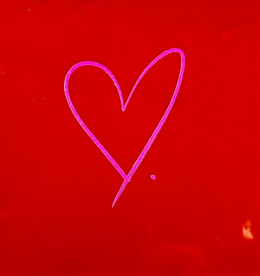 Quote tegeltje 'Hartje' rood/roze