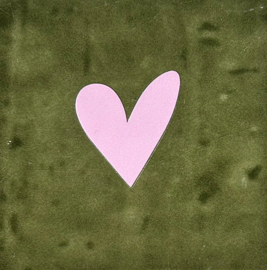Quote tegeltje 'Hartje dicht' olijf/babyroze