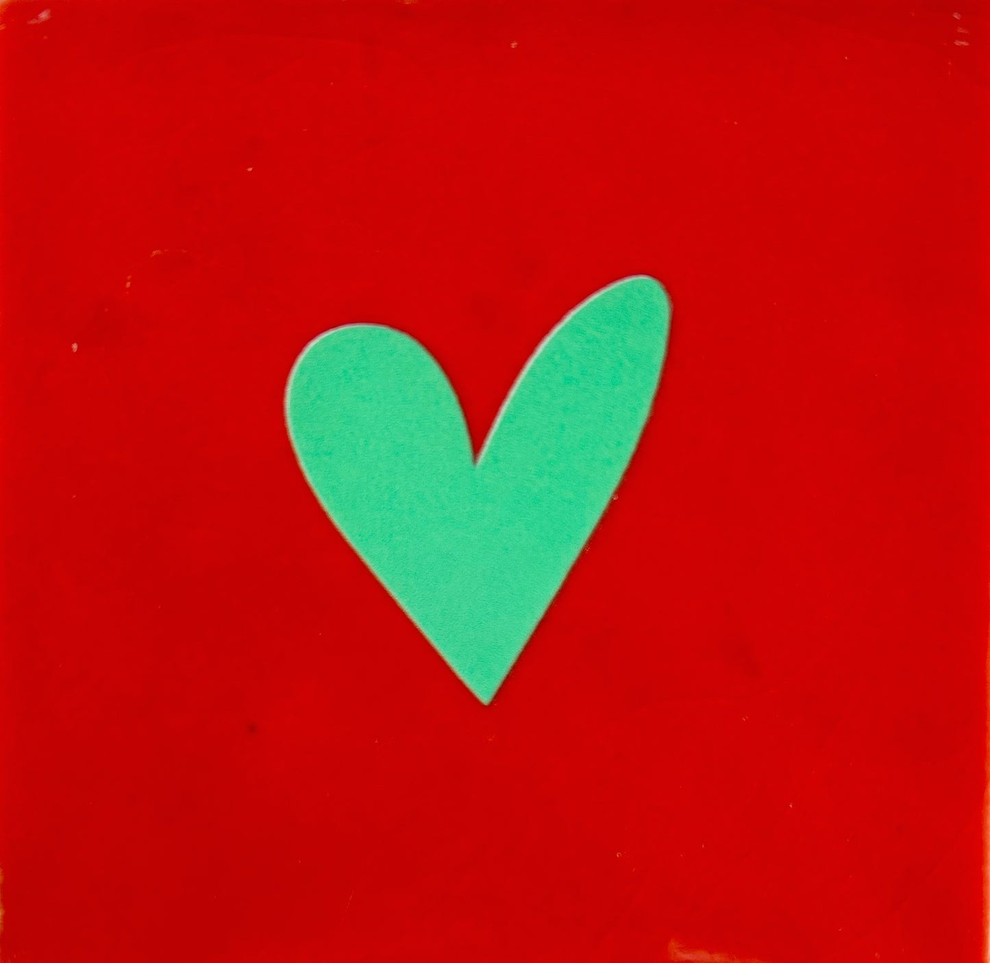Quote tegeltje 'Hartje dicht' rood/appelgroen