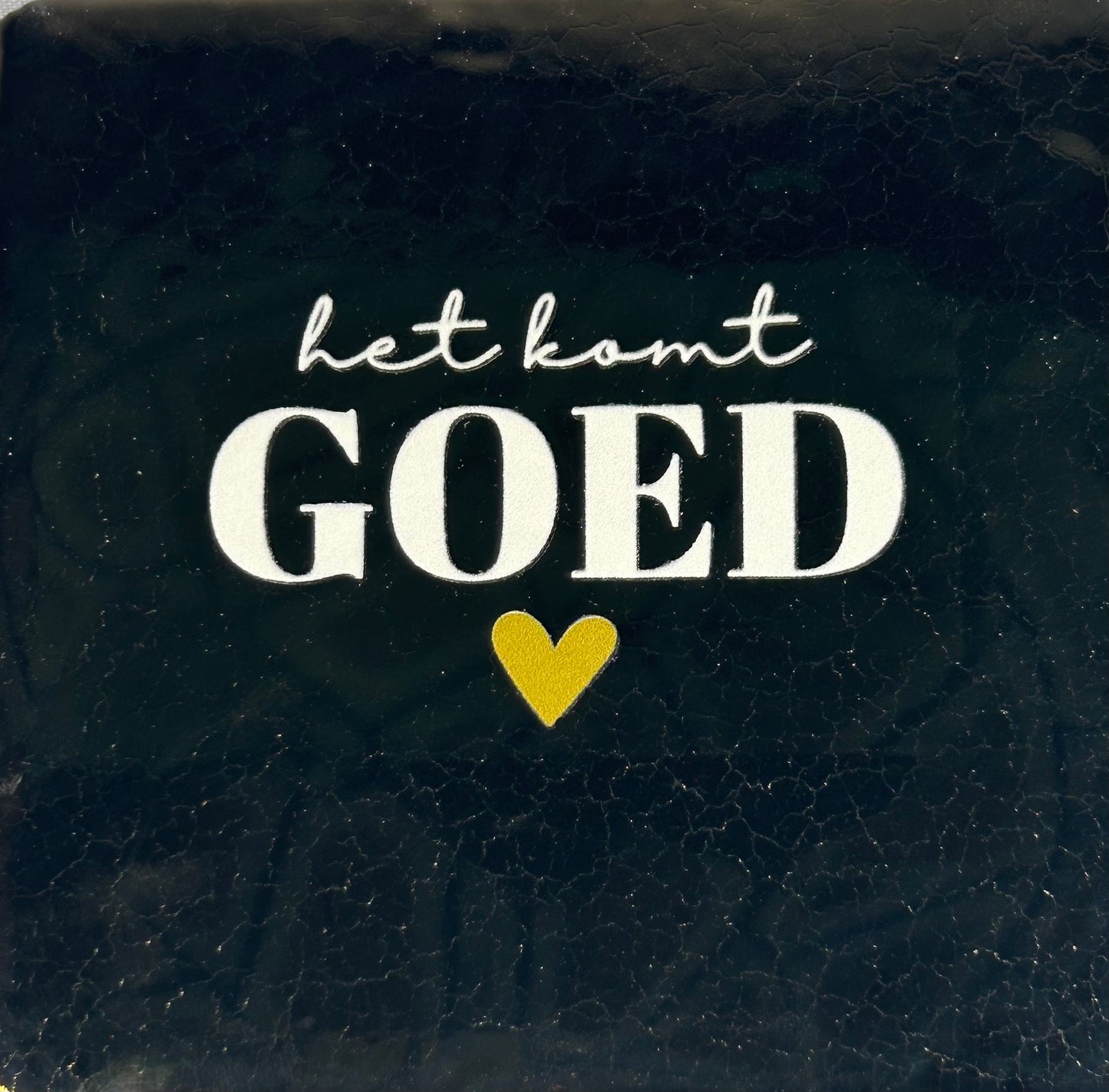 Quote tegeltje 'het komt goed' goud/creme