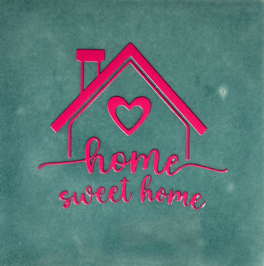 Quote tegeltje 'Home sweet home' zeegroen/creme