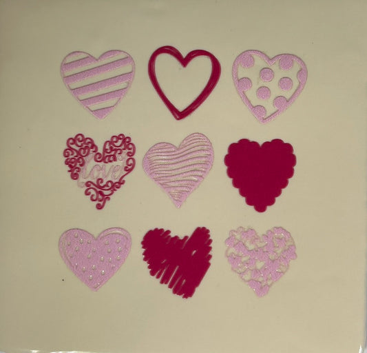 Quote tegeltje '9 hartjes' creme/roze