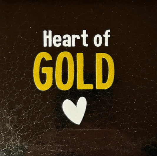Quote tegeltje 'heart of gold' goud/goud (creme)