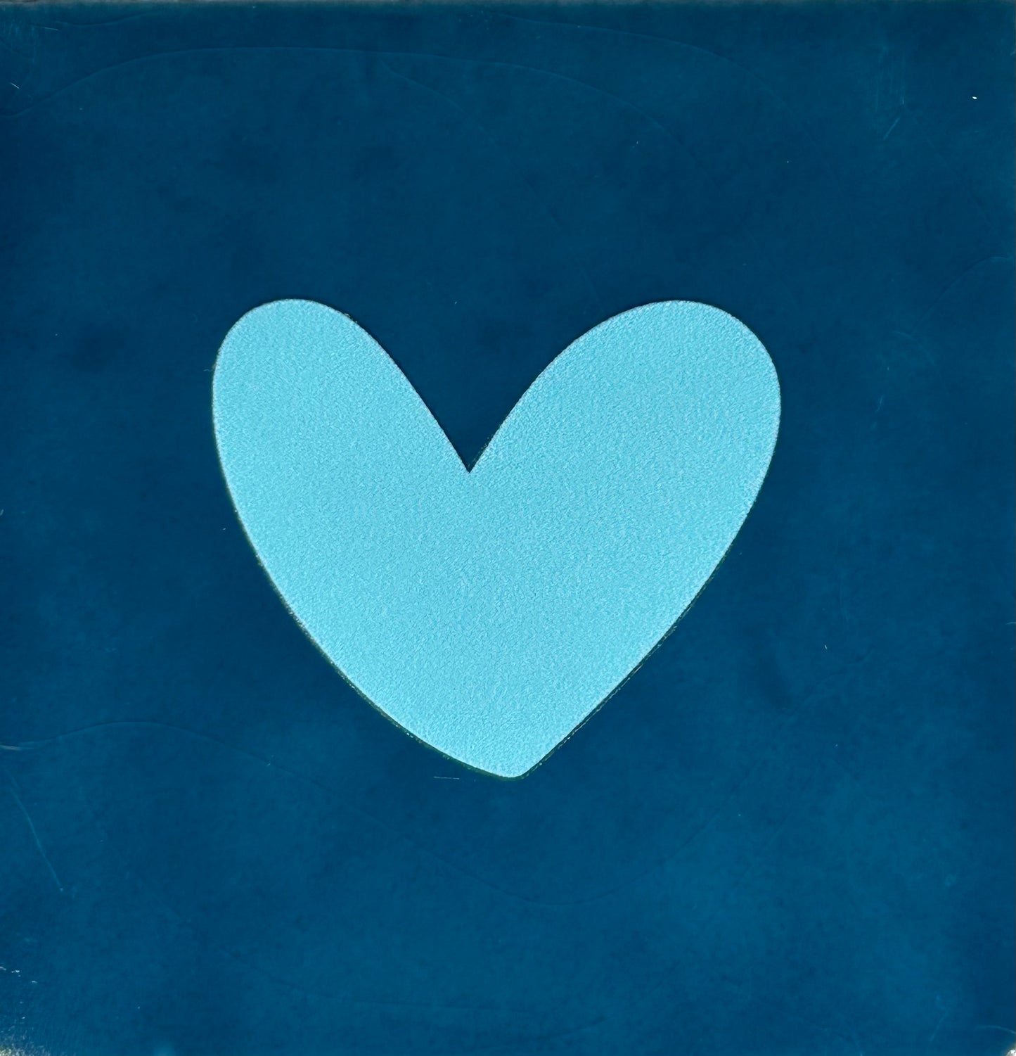 Quote tegeltje 'hartje dicht' nieuw donkerblauw/warmblauw