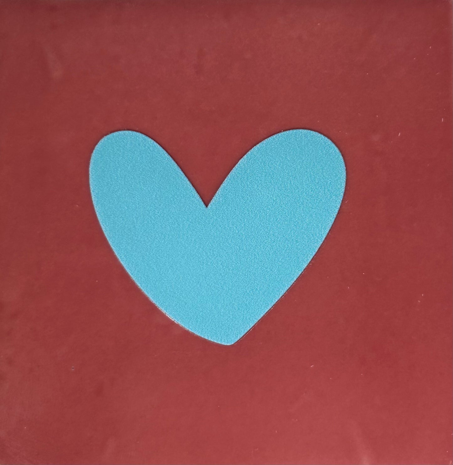 Quote tegeltje 'hartje dicht' nieuw roze/warmblauw