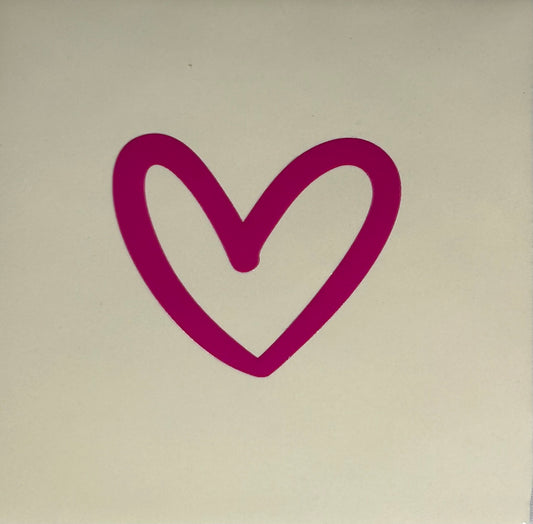 Quote tegeltje 'hartje open' nieuw creme/knalroze