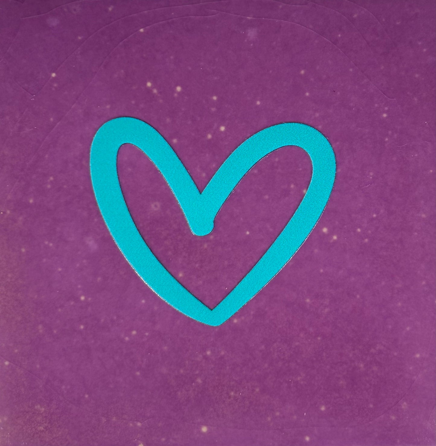 Quote tegeltje 'hartje open' nieuw lila/turquoise