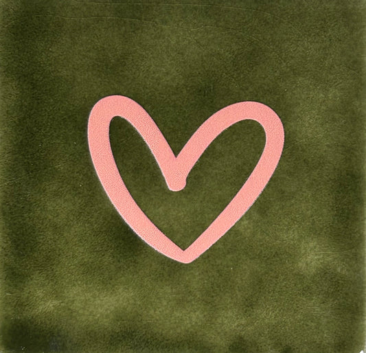 Quote tegeltje 'hartje open' nieuw olijf/zalm