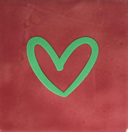 Quote tegeltje 'hartje open' nieuw roze/mint