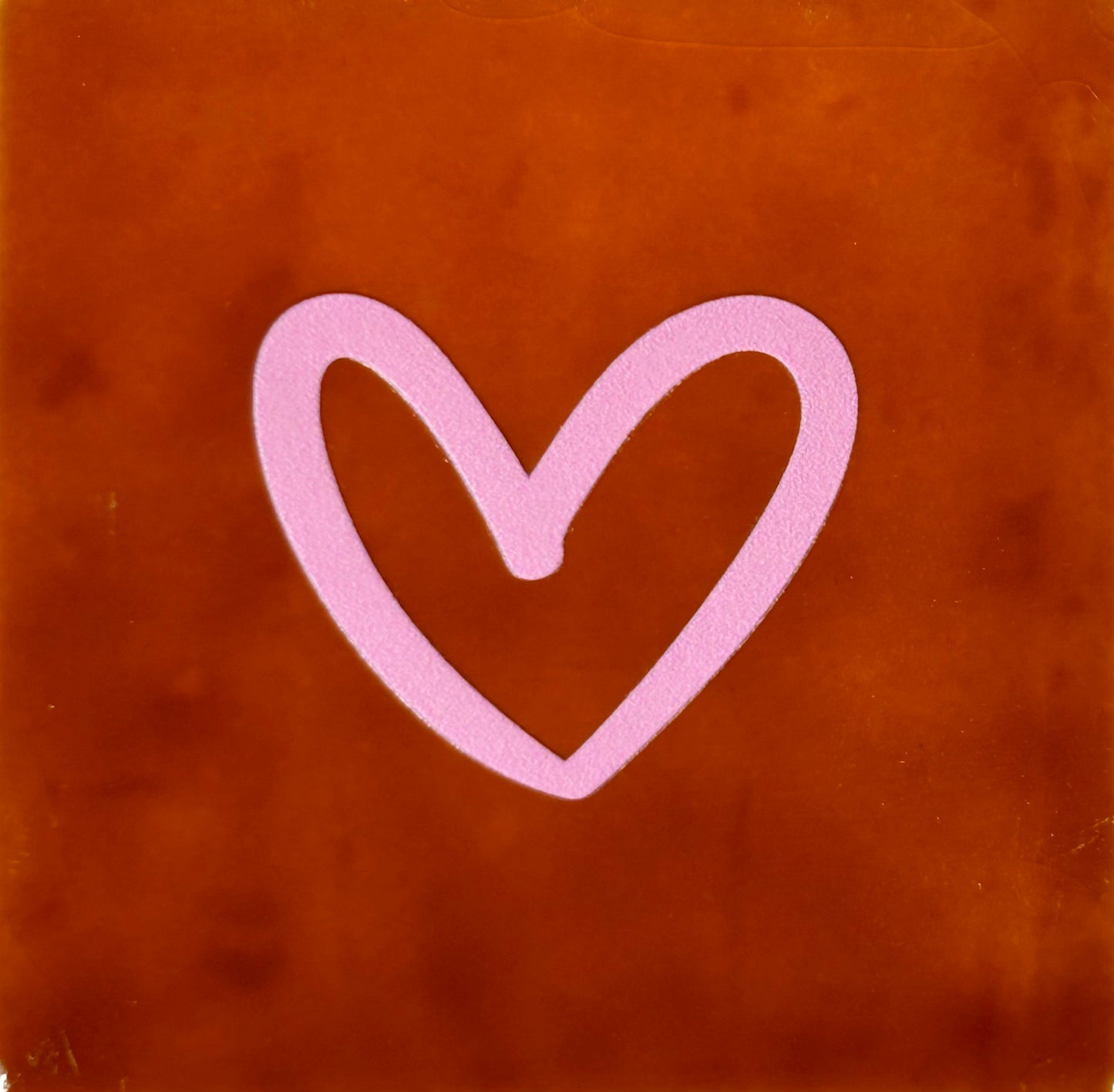 Quote tegeltje 'hartje open' nieuw terra/warmroze